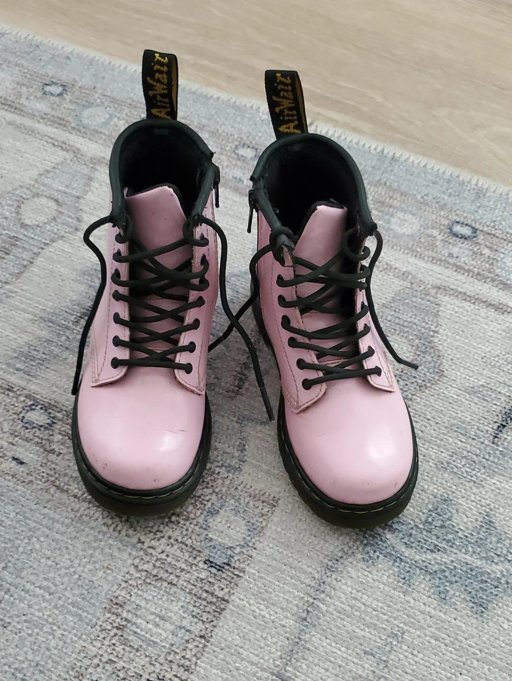 Dr. Martens Kids Pink Patent Leather Lace and Zip Boots sz10